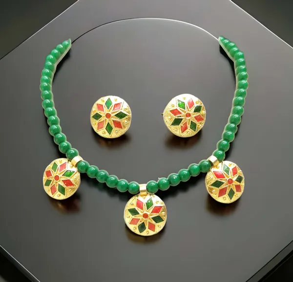 Assamese_Traditional_Based_Copper_Red_Green_Moni_Golpata_Jewellery_Set