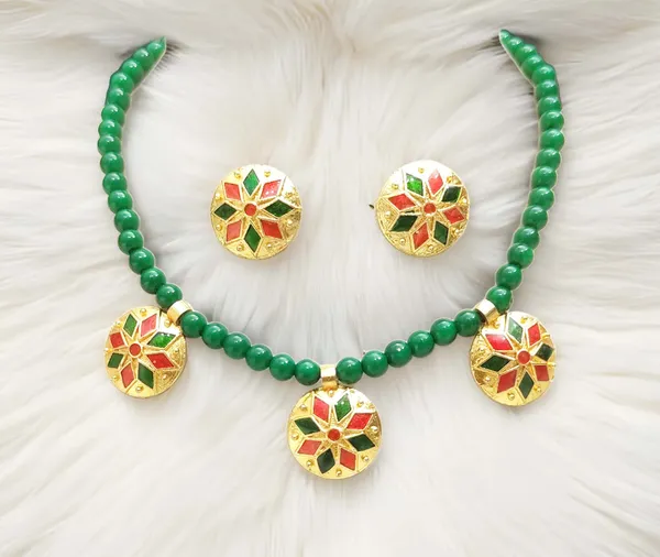 Assamese_Traditional_Based_Copper_Red_Green_Moni_Golpata_Jewellery_Set