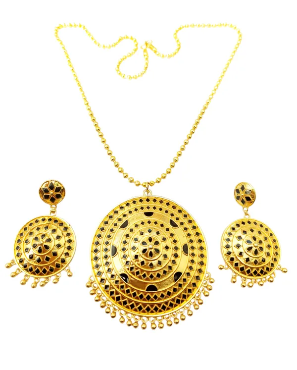 Assamese_Traditional_Black_Big_Japi_Goti_Chain_Jewellery_Set