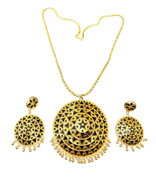 Assamese_Traditional_Black_Big_Japi_Goti_Chain_Jewellery_Set