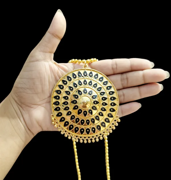 Assamese_Traditional_Black_Big_Japi_Goti_Chain_Jewellery_Set
