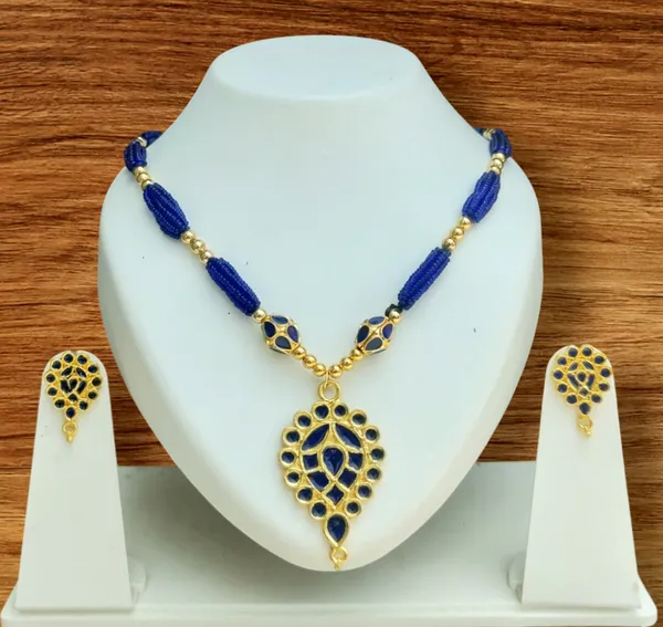 Assamese_Traditional_Blue_Dugdugi_Monimala_Tassel_Jewellery_Set