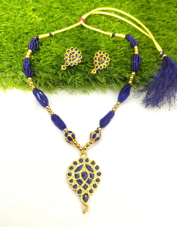 Assamese_Traditional_Blue_Dugdugi_Monimala_Tassel_Jewellery_Set