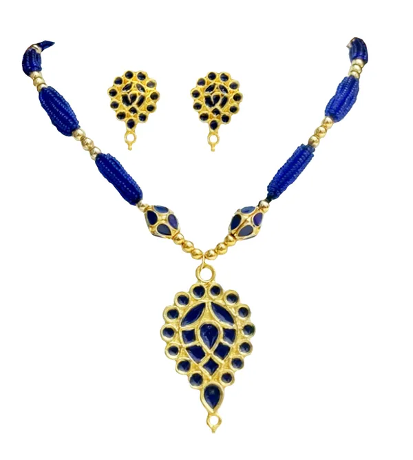 Assamese_Traditional_Blue_Dugdugi_Monimala_Tassel_Jewellery_Set