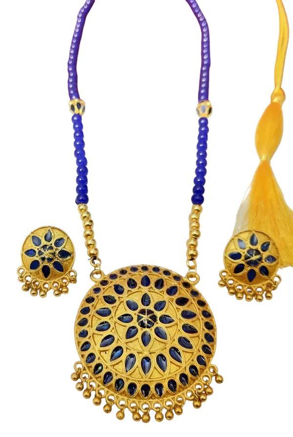 Assamese_Traditional_Blue_Japi_Ball_Moni_Tassel_Jewellery_Set