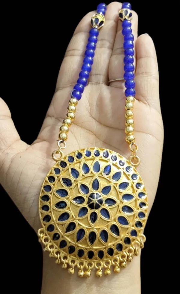 Assamese_Traditional_Blue_Japi_Ball_Moni_Tassel_Jewellery_Set