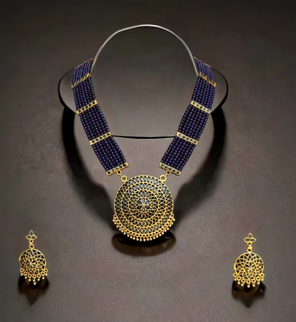 Assamese_Traditional_Blue_Japi_Moti_Tassel_Jewellery_Set