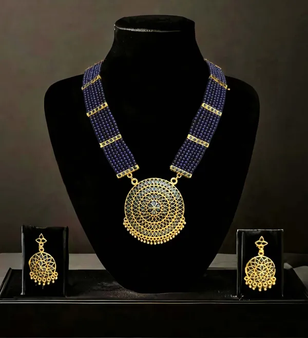 Assamese_Traditional_Blue_Japi_Moti_Tassel_Jewellery_Set