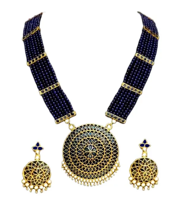 Assamese_Traditional_Blue_Japi_Moti_Tassel_Jewellery_Set
