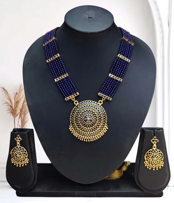 Assamese_Traditional_Blue_Japi_Moti_Tassel_Jewellery_Set