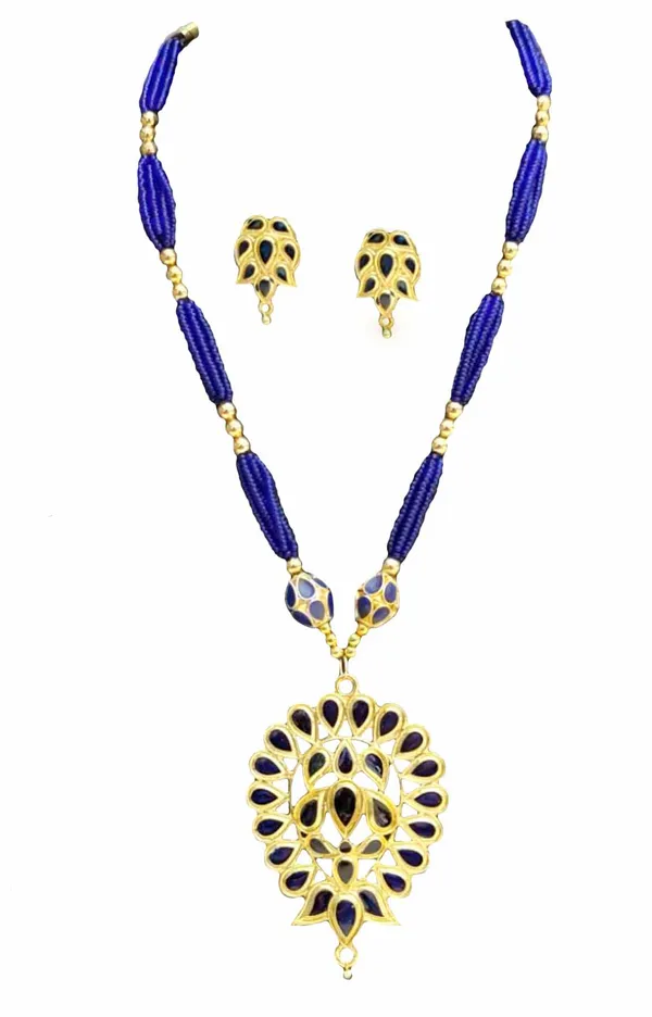 Assamese_Traditional_Blue_Meenakari_Dugdugi_Monimala_Tassel_Jewellery_Set_694