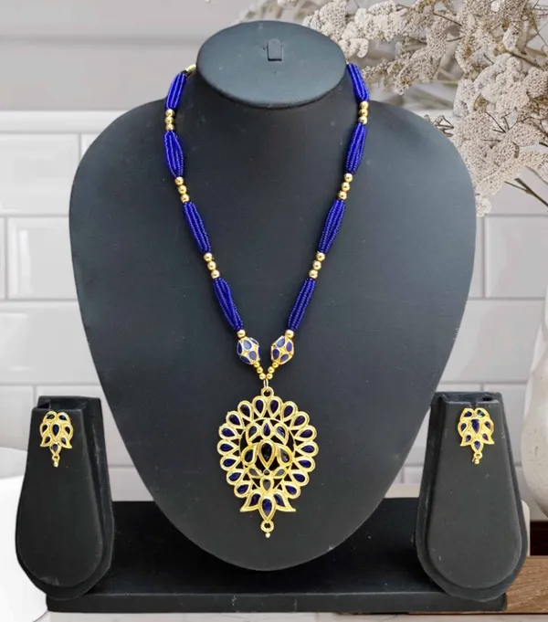 Assamese_Traditional_Blue_Meenakari_Dugdugi_Monimala_Tassel_Jewellery_Set_694