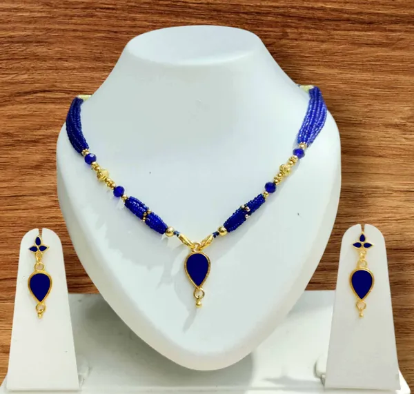 Assamese_Traditional_Blue_Meenakari_Golpata_Locket_Jewellery_Set