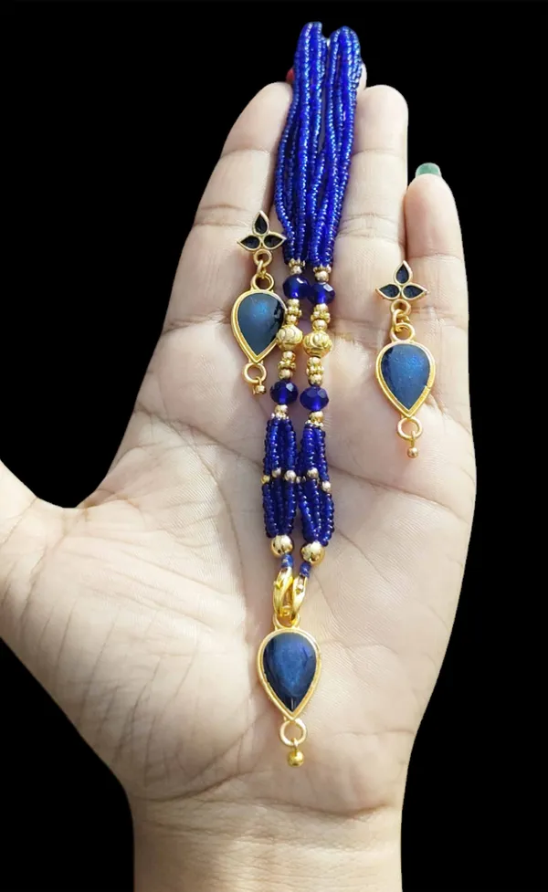 Assamese_Traditional_Blue_Meenakari_Golpata_Locket_Jewellery_Set