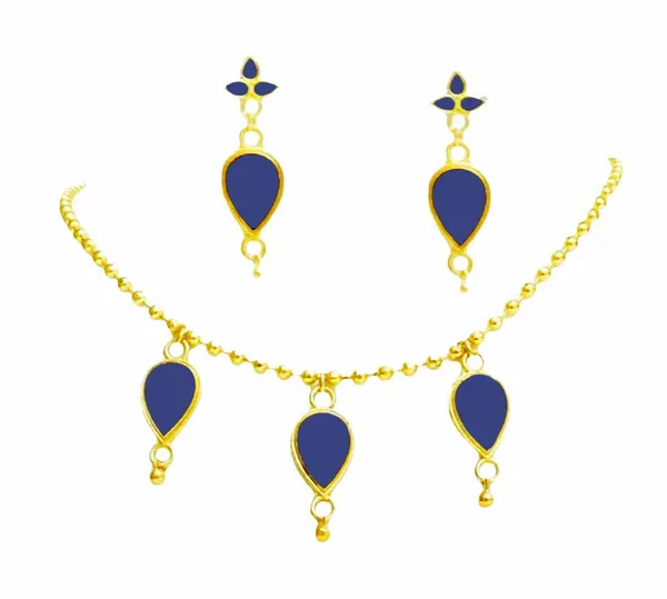 Assamese_Traditional_Blue_Meenakari_Golpata_3_Locket_Chain_Jewellery_Set