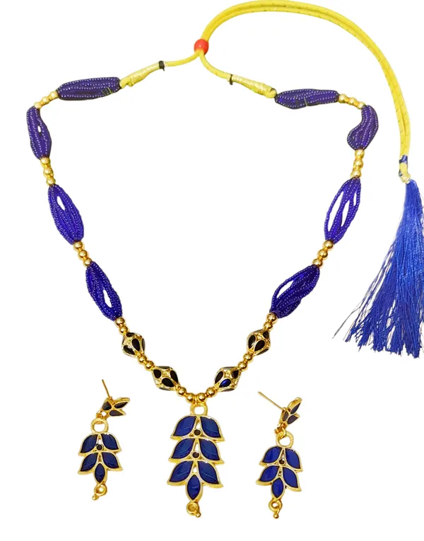 Assamese_Traditional_Blue_Patti_4Monimala_Tassel_Jewellery_Set