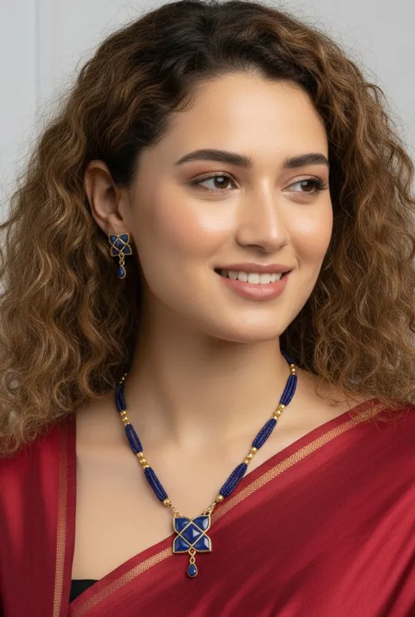 BG_GOLD_Assamese_Traditional__Copper_Based_Blue_Square_Tassel_Jewellery_Set