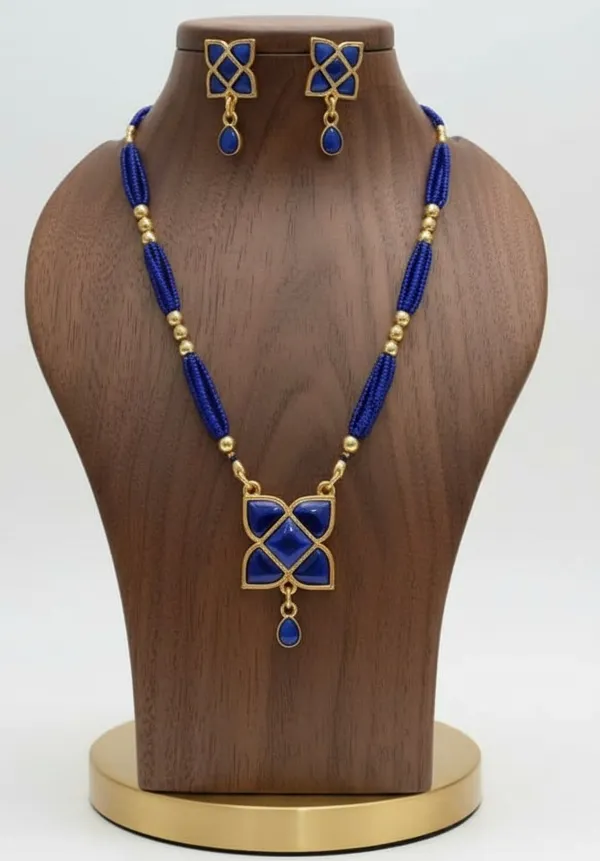 BG_GOLD_Assamese_Traditional__Copper_Based_Blue_Square_Tassel_Jewellery_Set