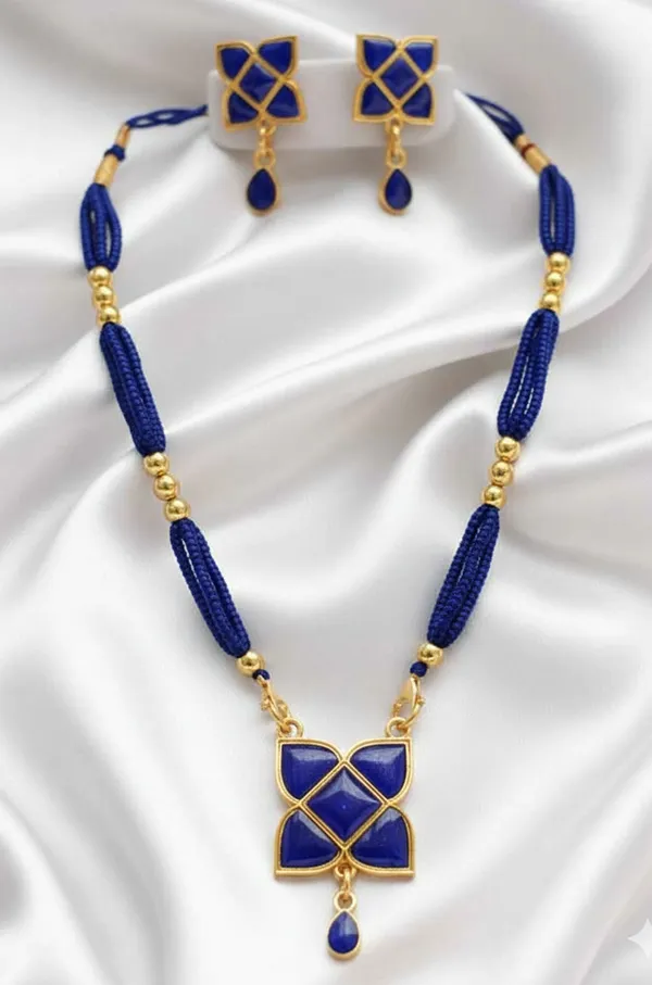 BG_GOLD_Assamese_Traditional__Copper_Based_Blue_Square_Tassel_Jewellery_Set