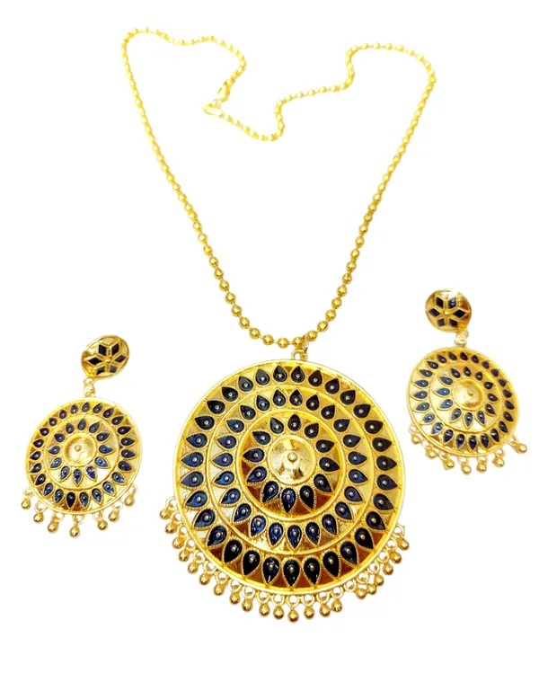 Assamese_Traditional_Blue_Big_Japi_Goti_Chain_Jewellery_Set