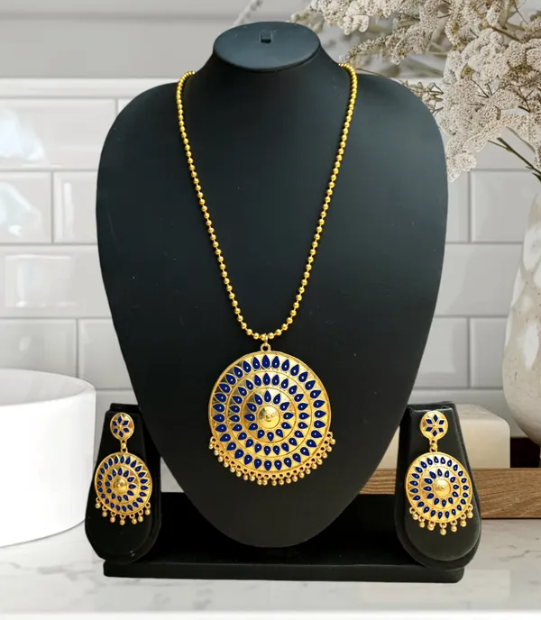 Assamese_Traditional_Blue_Big_Japi_Goti_Chain_Jewellery_Set