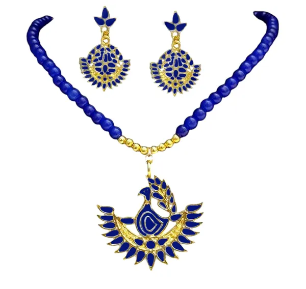 Assamese_Traditional_Blue_Meenakari_Mayur_Design_Monitassel_Jewellery_Set