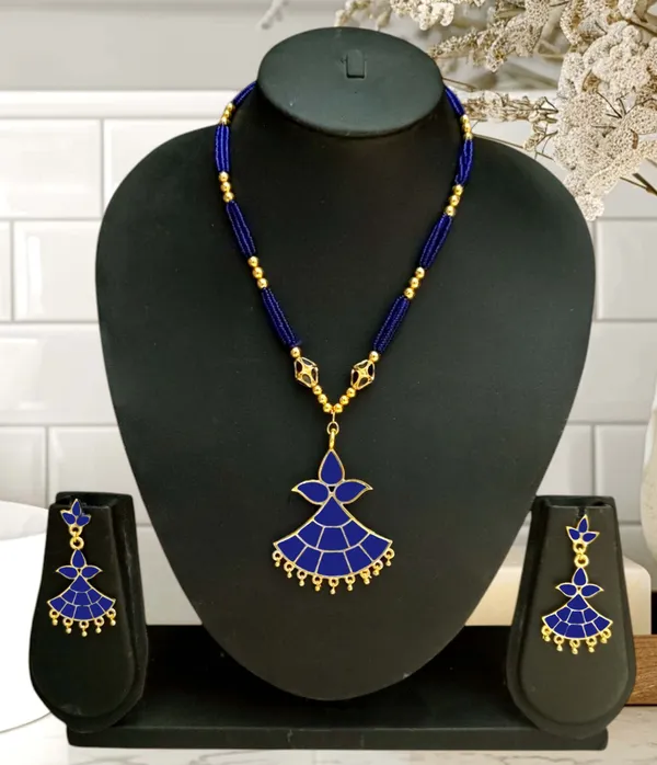 Assamese_Traditional_Blue_Locket_Ball_Jewellery_Set