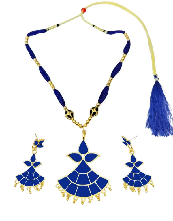 Assamese_Traditional_Blue_Locket_Ball_Jewellery_Set