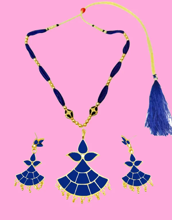 Assamese_Traditional_Blue_Locket_Ball_Jewellery_Set