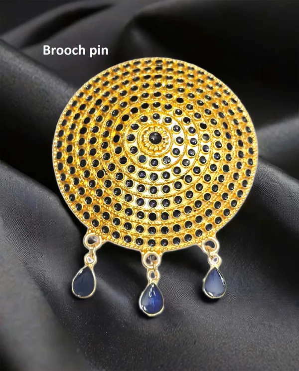 Assamese_Traditional_Copper_Based_Blue_Brooch_Pin