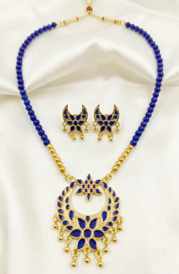 BG_GOLD_Assamese_Traditional_Copper_Based_Blue_Jun_Moni_Tassel_Jewellery_Set
