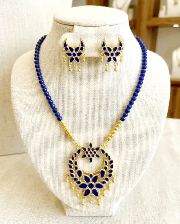 BG_GOLD_Assamese_Traditional_Copper_Based_Blue_Jun_Moni_Tassel_Jewellery_Set