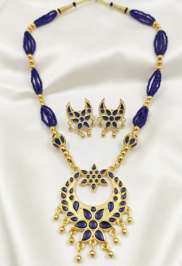 BG_GOLD_Assamese_Traditional_Copper_Based_Blue_Jun_Monimala_Tassel_Jewellery_Set