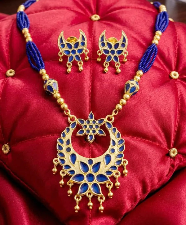 BG_GOLD_Assamese_Traditional_Copper_Based_Blue_Jun_Monimala_Tassel_Jewellery_Set