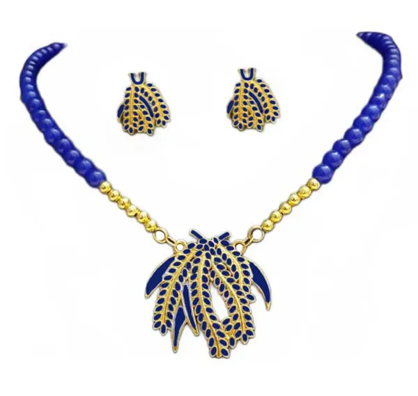 Assamese_Traditional_Copper_Based_Blue_Kopou_Ful_Moni_Tassel_Jewellery_Set