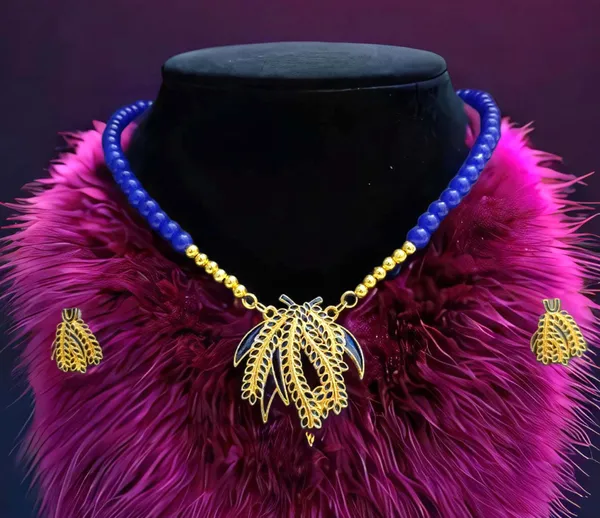 Assamese_Traditional_Copper_Based_Blue_Kopou_Ful_Moni_Tassel_Jewellery_Set