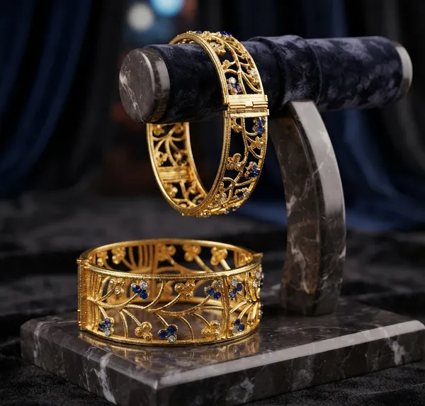 BG_GOLD_Assamese_Traditional_Copper_Based_Blue-White_Stone_Bangle_Set