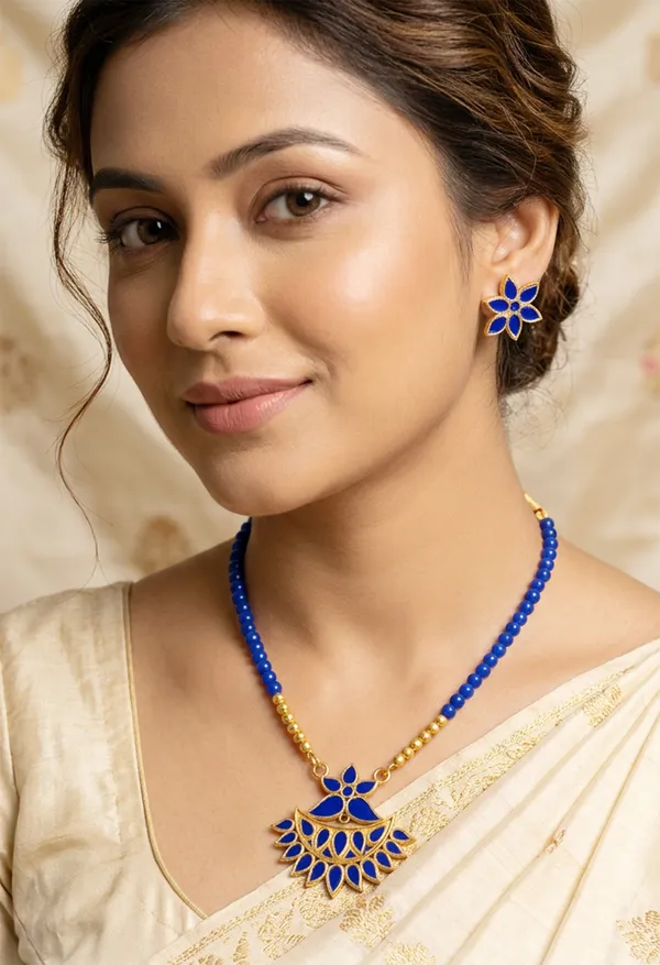 BG_GOLD_Assamese_Traditional_Copper_Based_Blue__Flower_Set_With_Moni_Tassel_Jewellery_Set