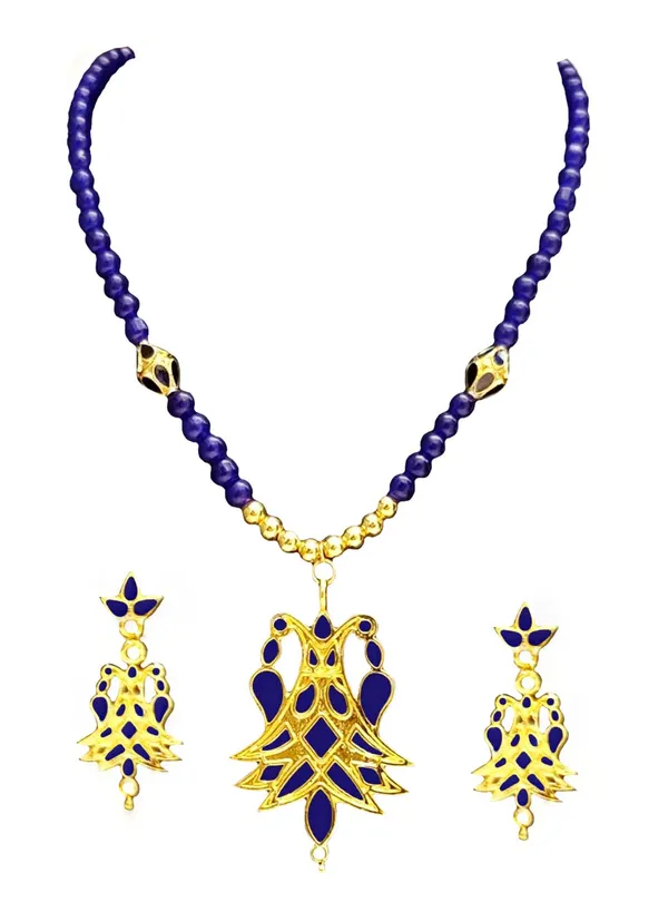 Assamese_Traditional_Copper_Based_Blue_Meenakari_Henpata_Jewellery_Set