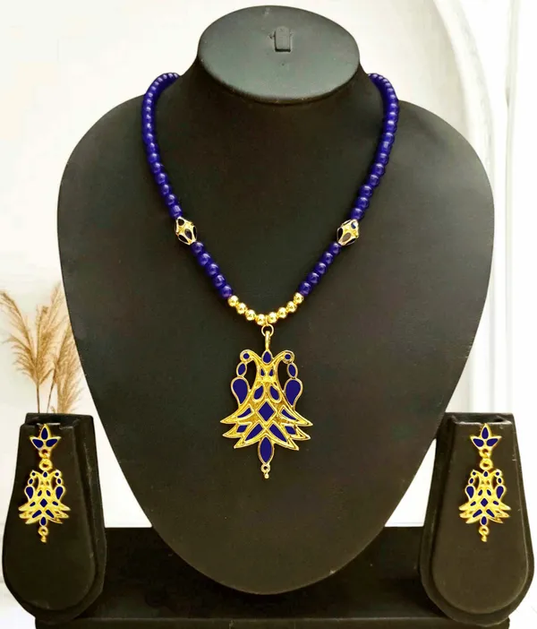 Assamese_Traditional_Copper_Based_Blue_Meenakari_Henpata_Jewellery_Set