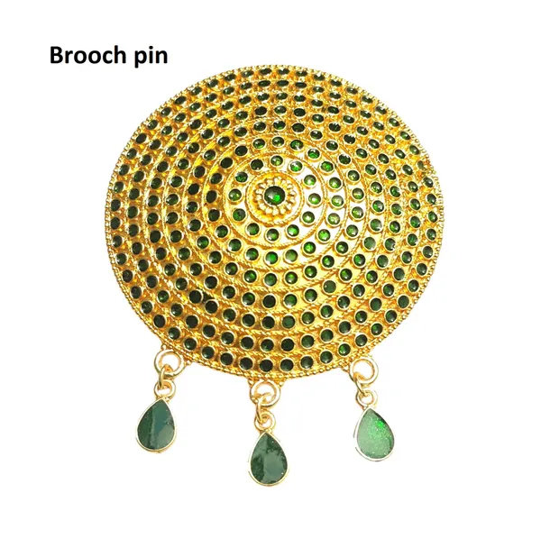 Assamese_Traditional_Copper_Based_Green_Brooch_Pin