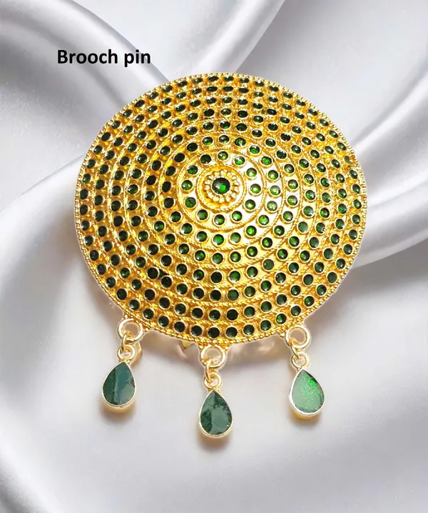 Assamese_Traditional_Copper_Based_Green_Brooch_Pin