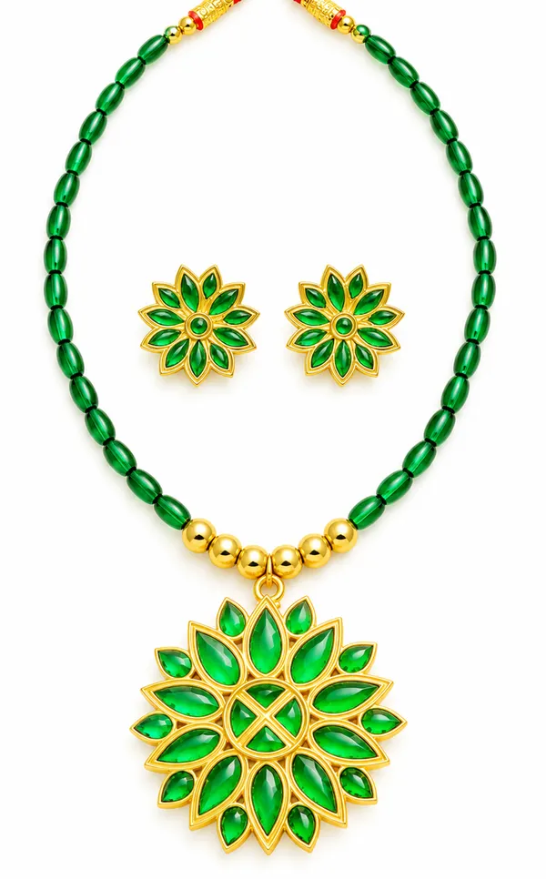 BG_GOLD_Assamese_Traditional_Copper_Based_Green_Ful_Ball__Jewellery_Set