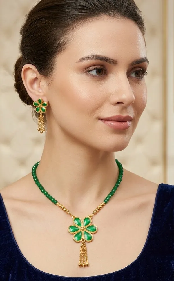 BG_GOLD_Assamese_Traditional_Copper_Based_Green__Ful_Chain_Moni_Tassel_Jewellery_Set