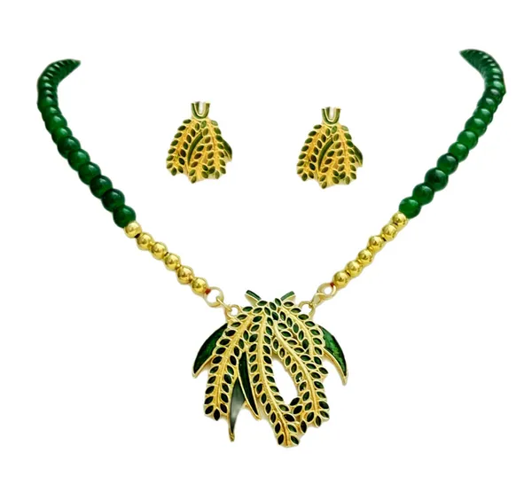 BGGOLD_Assamese_Traditional_Copper_Based_Green_Kopou_Ful_Moni_Tassel_Jewellery_Set