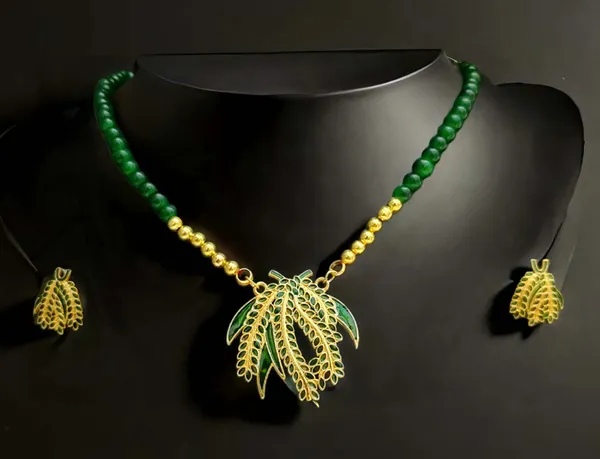 BGGOLD_Assamese_Traditional_Copper_Based_Green_Kopou_Ful_Moni_Tassel_Jewellery_Set