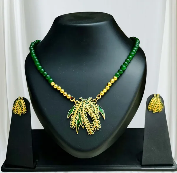 BGGOLD_Assamese_Traditional_Copper_Based_Green_Kopou_Ful_Moni_Tassel_Jewellery_Set
