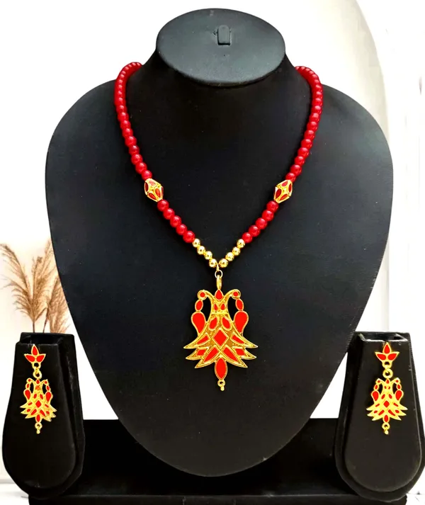 Assamese_Traditional_Copper_Based_Green_Meenakari_Henpata_Jewellery_Set