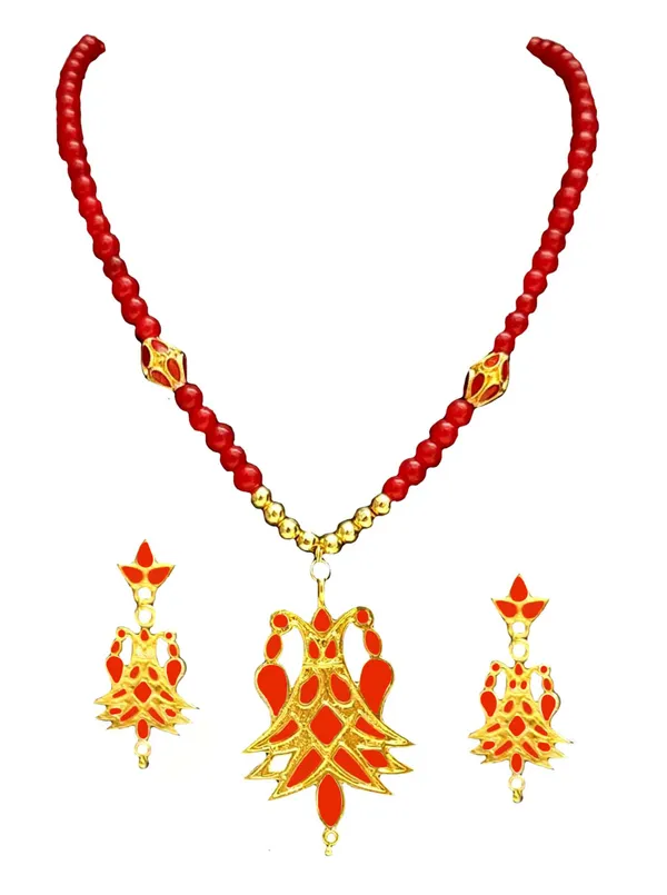Assamese_Traditional_Copper_Based_Green_Meenakari_Henpata_Jewellery_Set