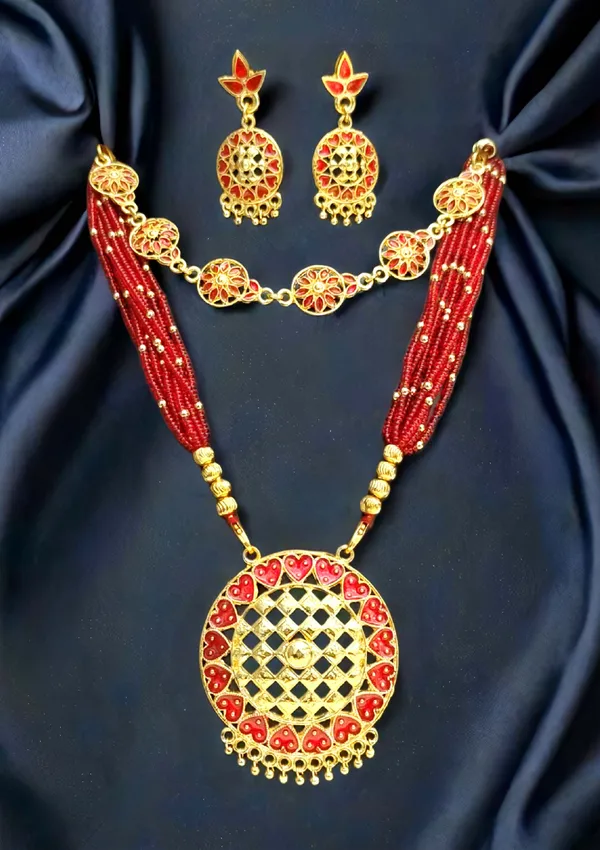 Assamese_Traditional_Copper_Based_Japi_Bridal_Jewellery_Set